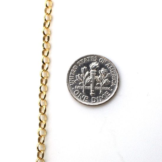 Wholesale Gold Over Sterling Silver Bulk Chain - 3.2mm Diamond Cut Rolo Chain (sold per foot)