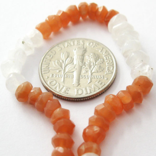 Wholesale Semi Precious Gemstones,Multi Moonstone faceted rondelle-4mm-13.5 inches full strand