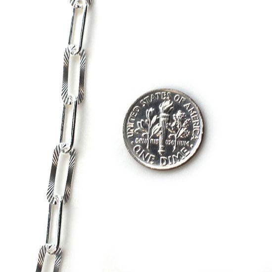 Wholesale Sterling Silver Bulk Chain - Textured Big Long Box Chain (sold per foot)