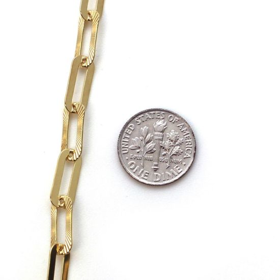 Wholesale Gold Over Sterling Silver Bulk Chain - Textured Big Long Box Chain (sold per foot)