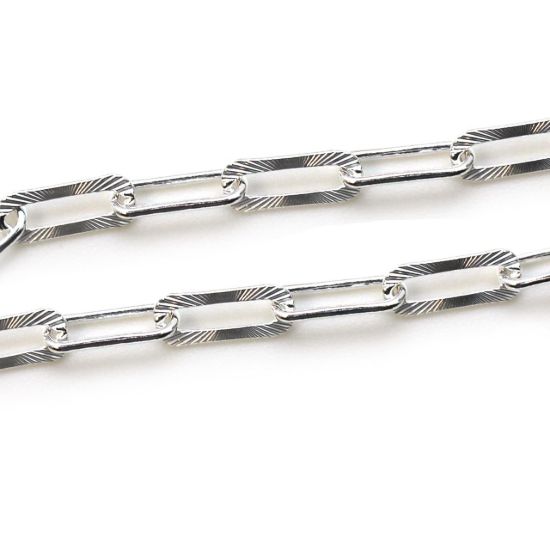 Wholesale Sterling Silver Bulk Chain - Textured Big Long Box Chain (sold per foot)