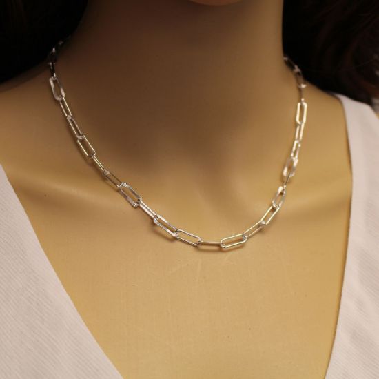 Wholesale Sterling Silver Finished Chain - Textured Long Box Chain