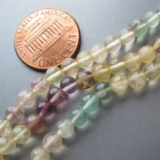 Wholesale Semi-Precious Gemstone Beads - Fluorite 4.5mm Smooth Round Beads-15 inches