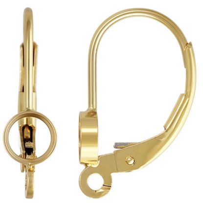Wholesale 14K Gold Filled Leverback Earwire for Bezel Stone (1 pair)