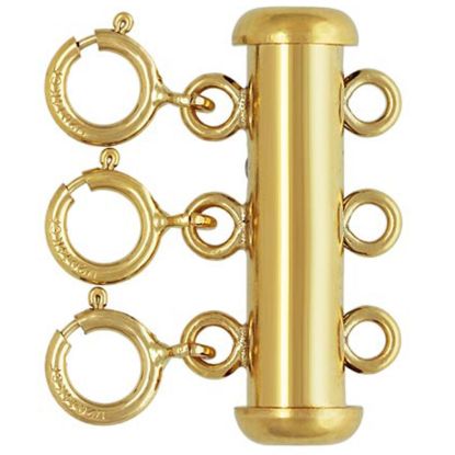 Wholesale 1/20 14K Gold Filled Tube Clasp- 3 Row Layered Necklace Clasp