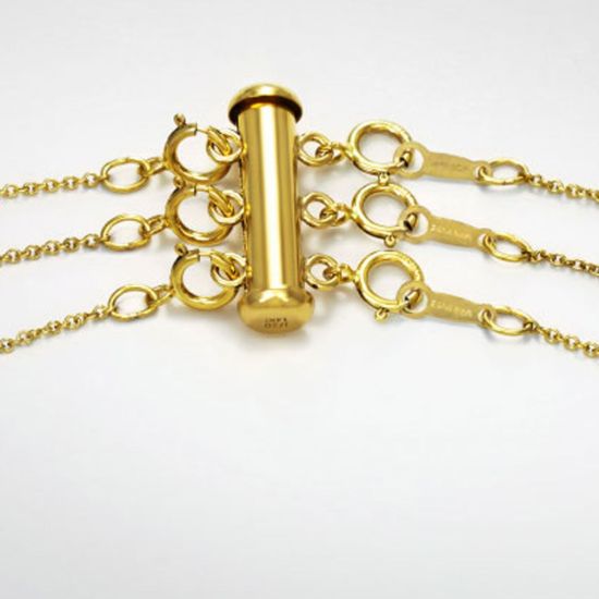 Wholesale 1/20 14K Gold Filled Tube Clasp- 3 Row Layered Necklace Clasp