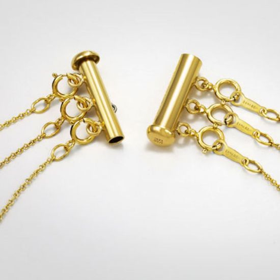 Wholesale 1/20 14K Gold Filled Tube Clasp- 3 Row Layered Necklace Clasp