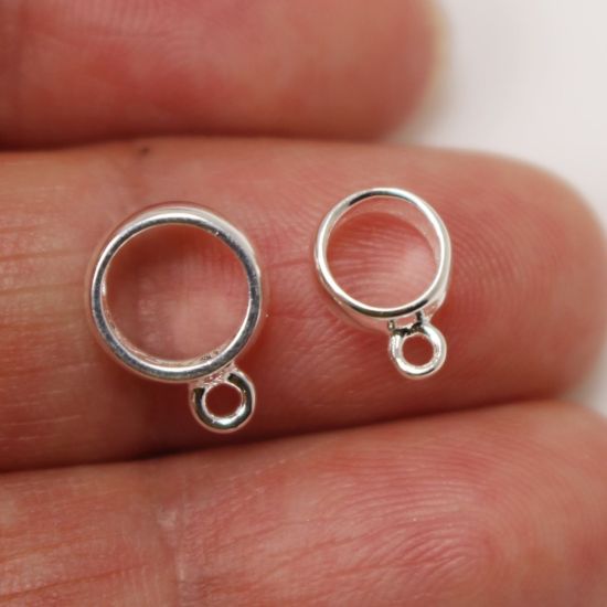 Wholesale 925 Sterling Silver Simple Pendant Bail - Round Bail Loop with Ring - (1 pc)