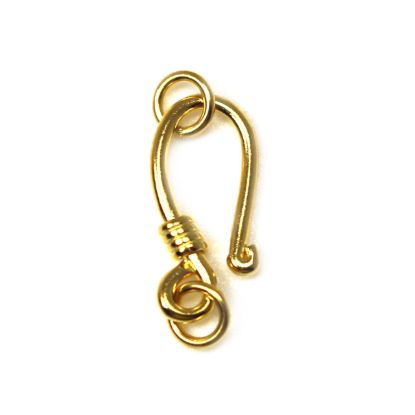 Wholesale Gold over Sterling Silver Hook Clasp 15x6mm (sold per 1 pc)