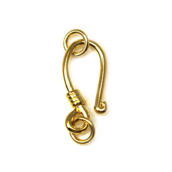 Wholesale Gold over Sterling Silver Hook Clasp 15x6mm (sold per 1 pc)