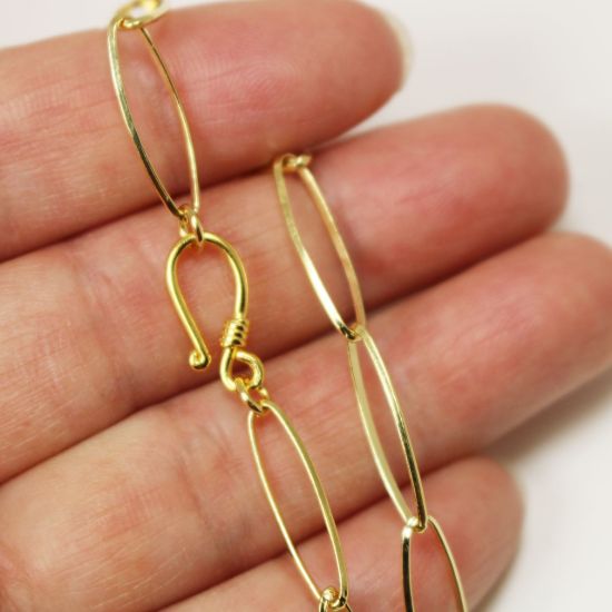 Wholesale Gold over Sterling Silver Hook Clasp 15x6mm (sold per 1 pc)