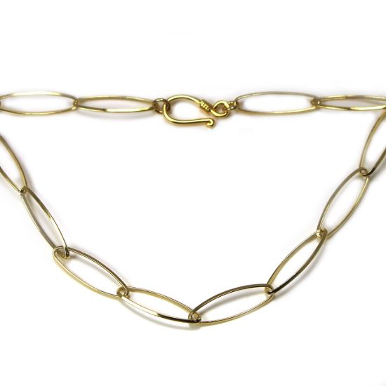 Wholesale Gold Plated Sterling Silver Finished Chain - Large Diamond Cut Oval Chain