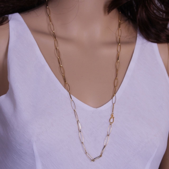 Wholesale Gold Plated Sterling Silver Finished Chain - Large Diamond Cut Oval Chain