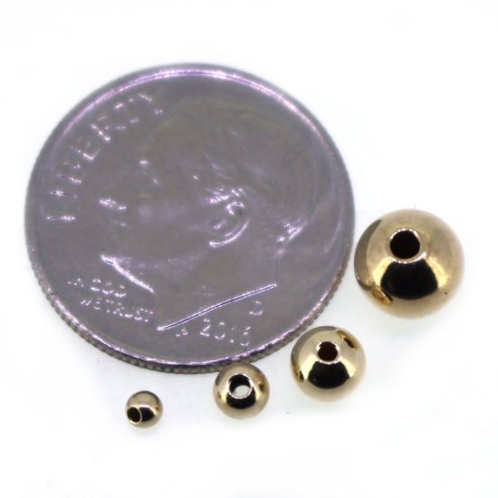 Wholesale 1/20 14K Gold Filled Smooth Round Shaped Beads - 2mm to 6mm(10 pcs)