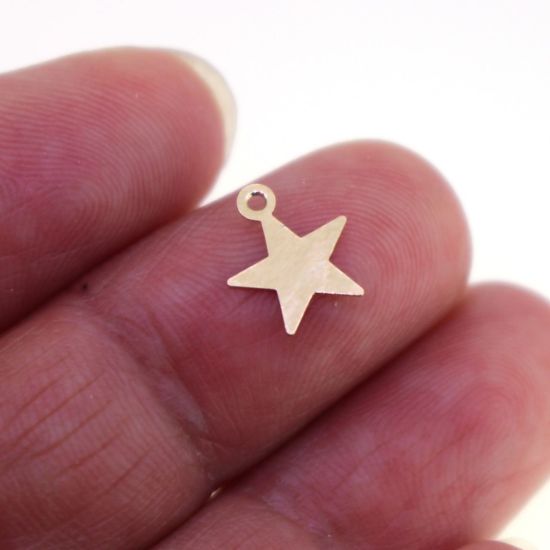 Wholesale 1/20 14k Gold Filled Charm-8mm Star Charm (5pcs)