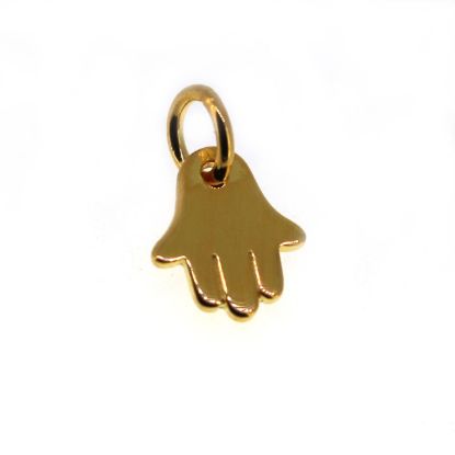 Wholesale Gold Plated over Sterling Silver Hasma Hand Charm - 8mm (1 pc)