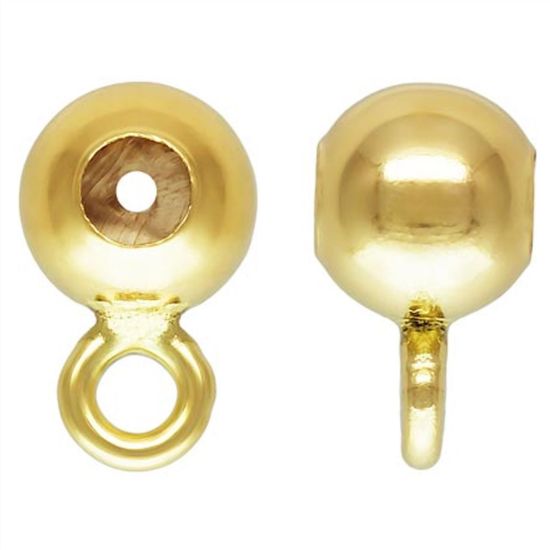 Wholesale 14k Solid Gold Slider End Beads with Silicone - 3mm (sold per piece)