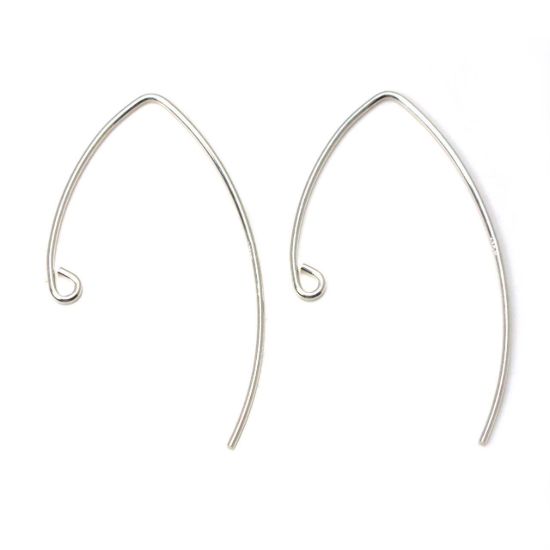Wholesale Sterling Silver Marquise Shape or V shape Ear Wires (1 pair)