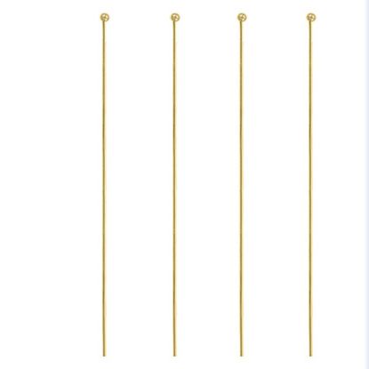 Wholesale 14k Yellow Gold Ball End Headpins-29ga -1.75 inches with 0.85mm ball ( Sold per piece)