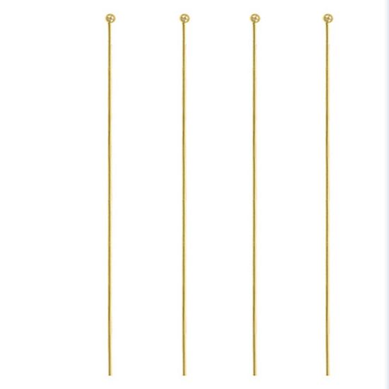 Wholesale 14k Yellow Gold Ball End Headpins-29ga -1.75 inches with 0.85mm ball ( Sold per piece)