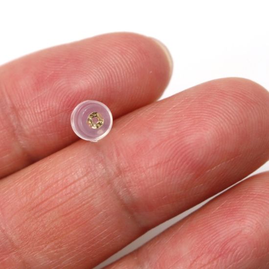 Wholesale 14K Yellow Gold Butterfly Earring Post Backs Earnuts in Silicone (1 pair)