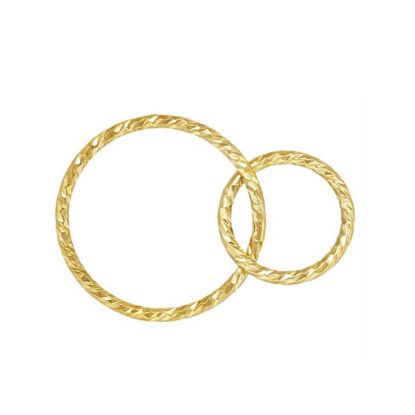 Wholesale 1/20 14k Gold Filled Sparkle Interlocking Round Connectors - 15mm & 10mm (sold per piece)