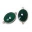 Wholesale Sterling Silver Bezel Gemstone Links - Faceted Oval Shape -Green Onyx -May birthstone