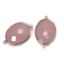 Wholesale Sterling Silver Bezel Gemstone Links - Faceted Oval Shape -Pink Chalcedony