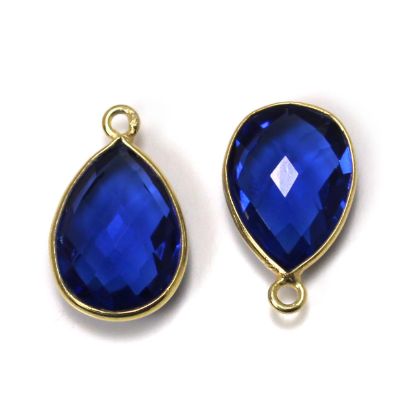 Wholesale Gold plated Sterling Silver Small Teardrop Bezel Iolite Quartz Gemstone Pendant, Wholesale Gemstone Pendants for Jewelry Making