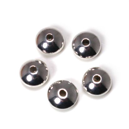 Wholesale Sterling Silver Large Smooth Rondelle Beads for Jewelry Making, Wholesale Beads and Findings