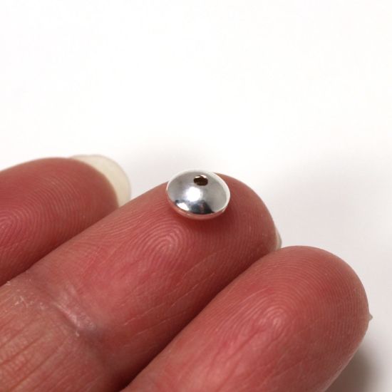 Wholesale Sterling Silver Large Smooth Rondelle Beads for Jewelry Making, Wholesale Beads and Findings