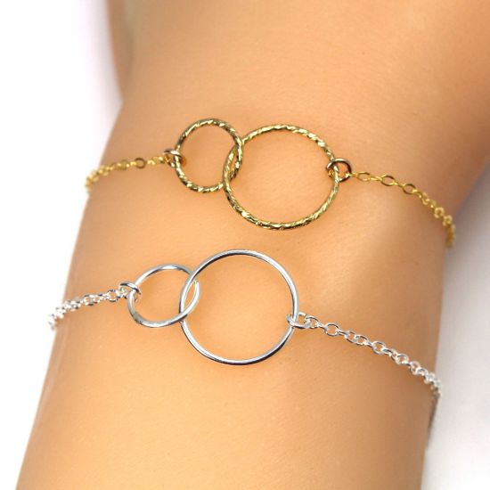 Wholesale Sterling Silver Interlocking Sparkle Connectors - 15mm & 10mm (sold per piece)