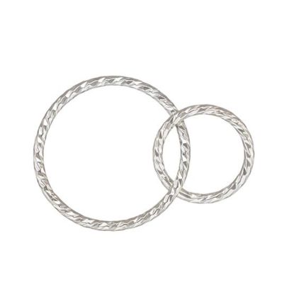 Wholesale Sterling Silver Interlocking Sparkle Connectors - 15mm & 10mm (sold per piece)