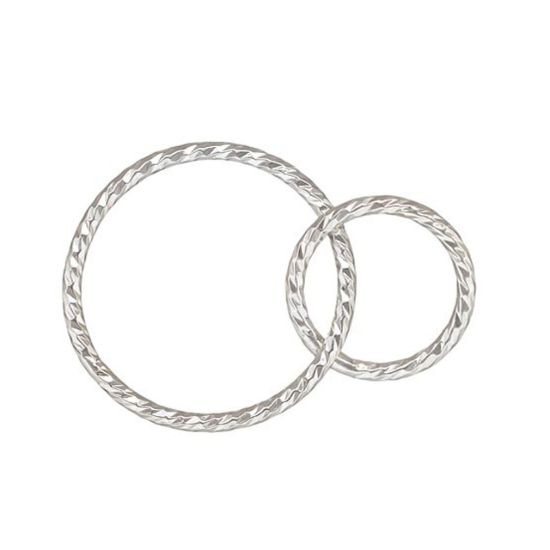 Wholesale Sterling Silver Interlocking Sparkle Connectors - 15mm & 10mm (sold per piece)