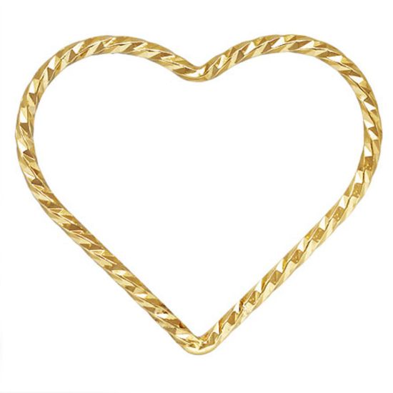 Wholesale 1/20 14k Gold Filled Sparkle Heart Charms - 10mm or 17mm (sold per piece)