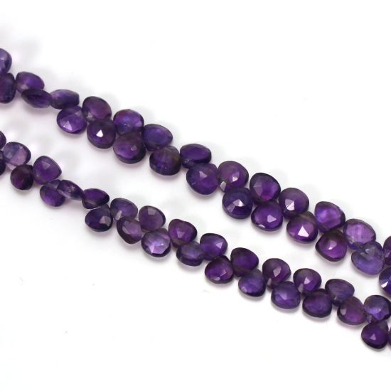 wholesale Amethyst gemstone bead strand 6mm heart shape