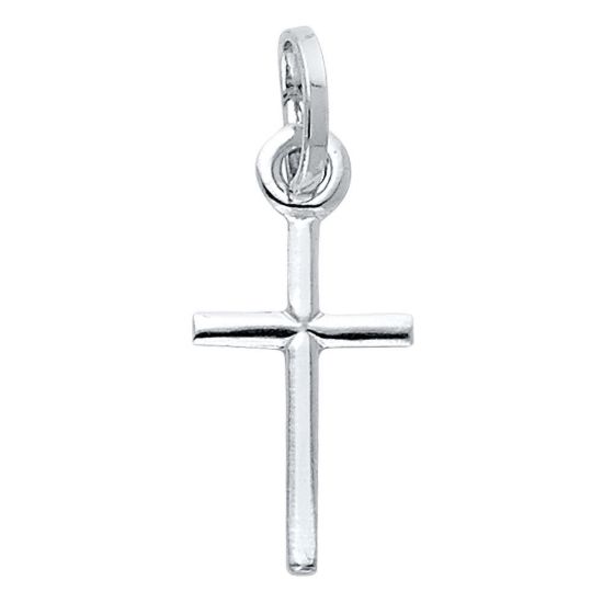 Wholesale 14K white gold latin cross pendant 25mm
