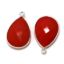 Wholesale Sterling Silver Bezel Gemstone Pendant - 13x18mm Faceted Teardrop Bezel - Coral