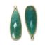 Wholesale 22K Gold Over Sterling Silver Bezel Gemstone Pendant - 10x30mm Faceted Long Teardrop Bezel - Natural Amazonite