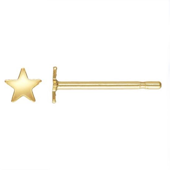 Wholesale 14K Solid Yellow Gold  3.5mm Star Post Earring