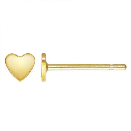 Wholesale 14K Solid Yellow Gold 3.5mm Heart Post Earring (1 pair)