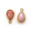 Wholesale Bezel Charm Pendant - Gold Plated Sterling Silver Charm - Natural Pink Opal - Tiny Teardrop Shape- October Birthstone