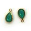 Wholesale Bezel Charm Pendant - Gold Plated Sterling Silver Charm - Natural Green Onyx -Tiny Teardrop Shape