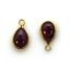 Wholesale Bezel Charm Pendant - Gold Plated Sterling Silver Charm - Natural Ruby -Tiny Teardrop Shape