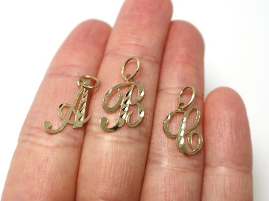 Wholesale 14K yellow gold initial pendant