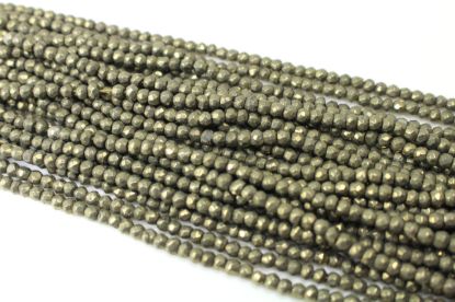Wholesale - Pyrite - Semiprecious Gemstone Beads - Faceted Rondelle Beads - 13 inches full strand