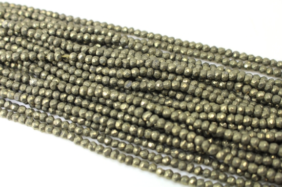 Wholesale - Pyrite - Semiprecious Gemstone Beads - Faceted Rondelle Beads - 13 inches full strand