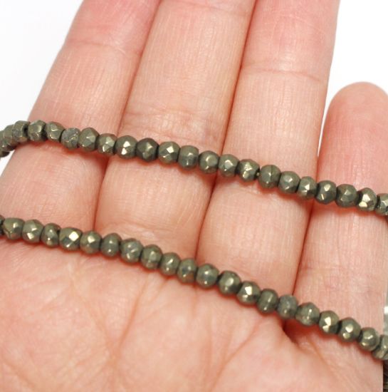 Wholesale - Pyrite - Semiprecious Gemstone Beads - Faceted Rondelle Beads - 13 inches full strand