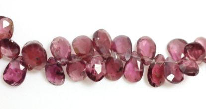 Wholesale Semiprecious Gemstone Beads - 100% Genuine Garnet Gemstone Bead - Faceted Pear Shape - (Sold Per Strand)