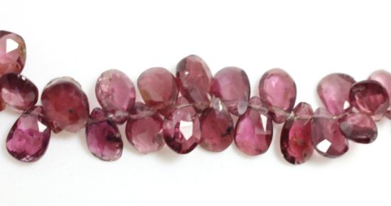 Wholesale Semiprecious Gemstone Beads - 100% Genuine Garnet Gemstone Bead - Faceted Pear Shape - (Sold Per Strand)
